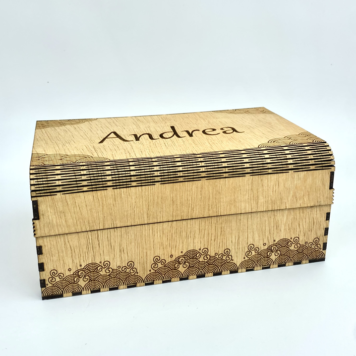 Caja regalo personalizada de madera con grabado láser