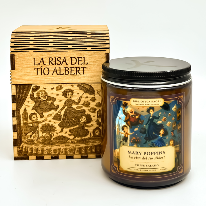 Vela aromática literaria Mary Poppins con aroma a Toffe salado