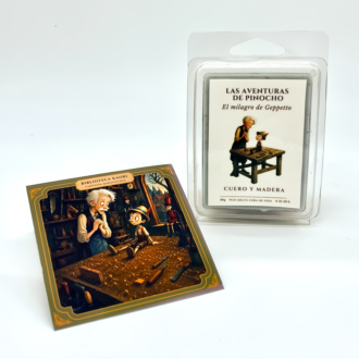 Wax Melts de Pinocho elaborados con cera de soja y aroma a cuero y madera