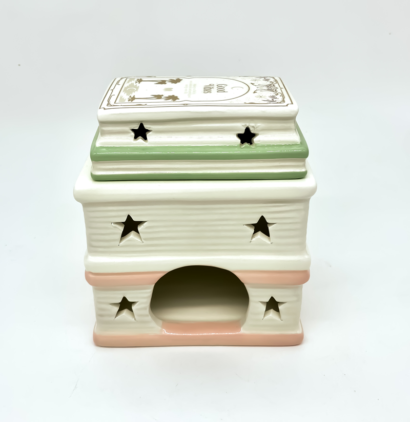 Parte trasera del quemador de wax melts con el hueco para la vela de té